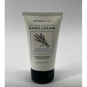 NATURE LOVE‎ AROMATHERAPY HAND CREAM 4 OZ LAVENDER + COCONUT OIL Sealed